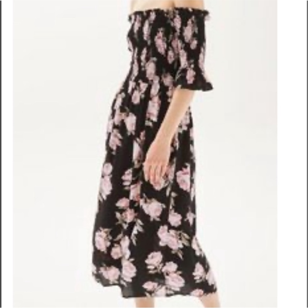 Topshop Off Shoulder Floral Dress
